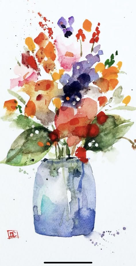 Beginning Watercolor, Hydrangea Painting, Learn Watercolor Painting, Art Tutorials Watercolor, Watercolor Flowers Tutorial, Paintings Easy, Watercolour Ideas, Watercolor Paintings For Beginners, Abstract Flower Art