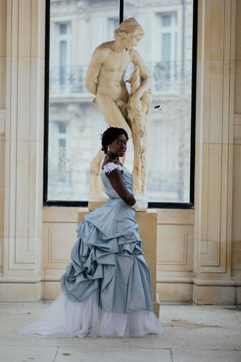 Afro Ball Gown, Baroque Ball Gown, 1900s Fashion Black Women, 1870s Dress Ball Gowns, Victorian Black Women, Afro Victorian Aesthetic, Black Victorian Women, Afro Victorian, Black Cinderella