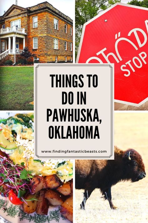 Over the last several years, the small town of Pawhuska, Oklahoma, set in the beautiful Osage Hills, has become an increasingly popular tourist destination. Perfect for a daytrip or a weekend get away! - Finding Fantastic Beasts Pawhuska Oklahoma Things To Do, Osage County Oklahoma, Pawhuska Oklahoma, Oklahoma Travel, Osage County, Girls Trips, Travel Oklahoma, Vacation Usa, Family Road Trips