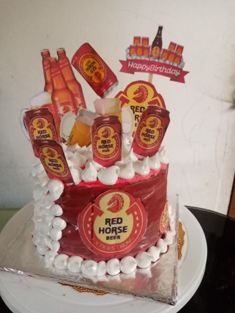 Red Horse Theme Cake, Horse Theme Cake, Red Horse, Horses Theme, Theme Cake, Themed Cakes, Birthday Cake, Happy Birthday, Beer