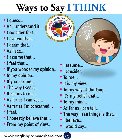 29 Ways to Say I THINK in English I Think Synonyms, In My Opinion Synonyms, Think Synonyms, Understand Synonyms, Ways To Say I Think, Improve English Speaking, Teaching English Grammar, Essay Writing Skills, English Vocab