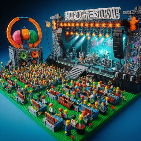 27 ideas for Lego Music Festival MOCs – How to build it Lego Music, Game House, Friends Hanging Out, Craft Stalls, Real Model, Lego Moc, Cool Lego, Music Festivals, Lego City