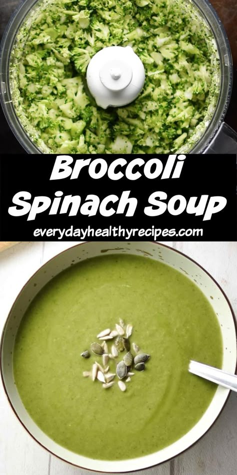 Creamy Spinach Soup, Healthy Soup Recipe, Spinach Soup Recipe, Broccoli Spinach, Easy Broccoli, Broccoli Soup Recipes, Cream Of Broccoli Soup, Creamy Broccoli, Soup Vegan