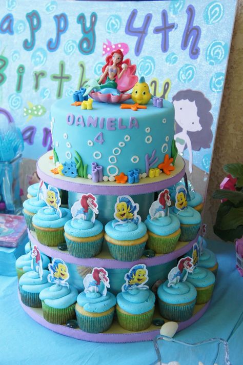 Karina's Kakes: The Little Mermaid Cake Cake Ariel, Little Mermaid Birthday Cake, Mermaid Birthday Cake, 4de Verjaardag, Ariel Cake, Little Mermaid Party, Ariel Birthday Party, Mermaid Ideas, Little Mermaid Cakes