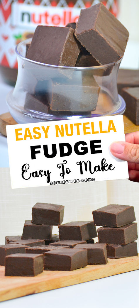 Once you try this Nutella Fudge recipe, you'll never be able to go back. There's nothing not to love about this snack, it's soft, gooey, and full of chocolate greatness. With also only 3 ingredients, how more heavenly can it possibly get? Nutella Fudge, Fudge Easy, Fudge Recipe, Recipes Dessert, Milk Chocolate Chips, Most Popular Recipes, Fudge Recipes, Cooking Inspiration, Different Recipes