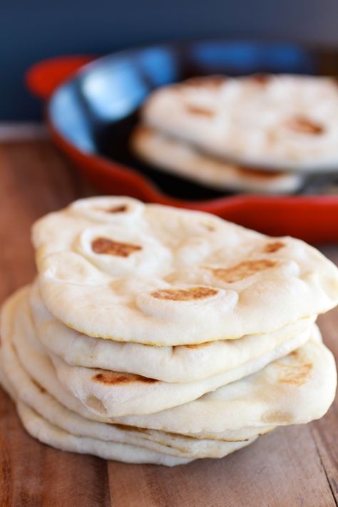 Homemade Greek Pita Bread baked in skillet Greek Pita Bread, Greek Pita, Flat Breads, Cloud Bread, Half Baked, Half Baked Harvest, Pita Bread, Chapati, Bread Dough