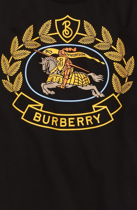 Burberry Kids' Equestrian Knight Cotton Graphic Tee in Black at Nordstrom Jean Pocket Designs, T Shirt Logo Design, Clothing Brand Logos, Adidas Design, Beautiful Logos Design, Shirt Logo Design, Burberry Kids, Cool Wallpapers Cartoon, Graphic Tshirt Design