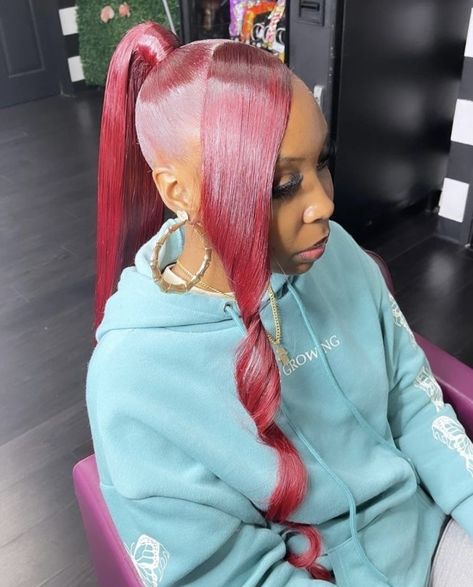 Bundle Hairstyles, Cute Weave Hairstyles, Cute Wig, Low Ponytail Hairstyles, Weave Ponytail Hairstyles, Sleek Ponytail Hairstyles, Weave Ponytail, Black Ponytail Hairstyles, Dyed Hair Inspiration