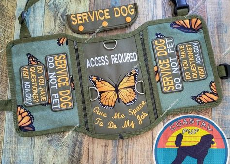 How To Make A Service Dog Vest, Cute Service Dog Patches, Service Dog Cape Ideas, Service Dog In Training Vest, Service Dog Vest Pattern Free Sewing, Service Dog Vest Pattern, Psychiatric Service Dog Gear, Service Dog Vest Ideas, Service Dog Gear For School