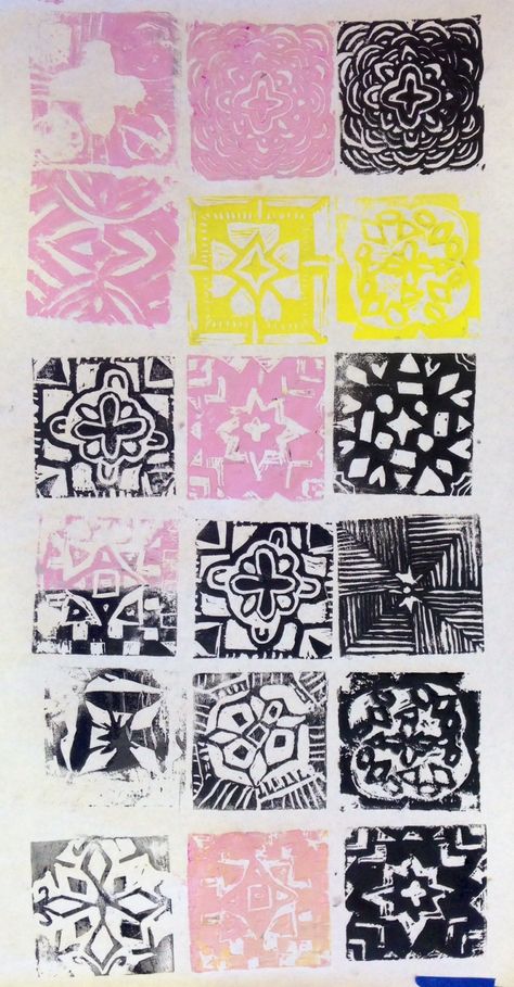 Lino-cut Relief | El Verano students create a final collaboration of their Portuguese tiles! Lino Tiles, Boys And Girls Club, Lino Cut, Portuguese Tiles, Tile Pattern, Student Created, Gallery Art, Girls Club, Linoleum