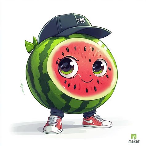 Watermelon Graphic, Watermelon Watercolor, Watermelon Clipart, Watermelon Cartoon, Watermelon Illustration, Fruit Clipart, Watermelon Art, Summer Clipart, Art And Craft Videos