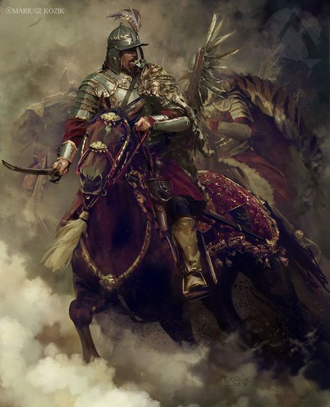 The Winged Hussar. Equestrian Portrait., Mariusz Kozik on ArtStation at https://www.artstation.com/artwork/a8JbX Maratha Warriors, Winged Hussar, Maratha Empire, Polish Hussars, Heavy Cavalry, Polish Winged Hussars, Historical Warriors, Mughal Empire, Shivaji Maharaj