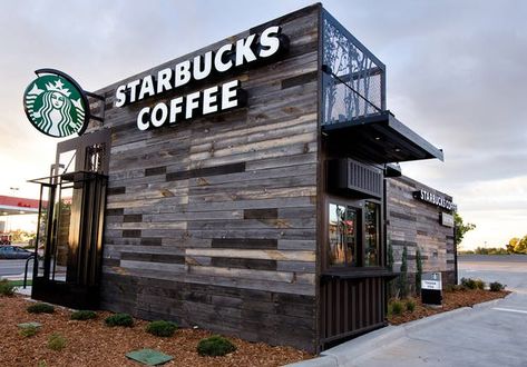 Starbucks Shipping Container Stores - Tiny House Trend | Apartment Therapy Shipping Container Store, Container Coffee Shop, House Tokyo, Container Restaurant, Container Cafe, Starbucks Store, Container Office, Container Architecture, Container Shop