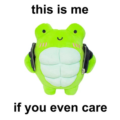 This is me if you even care . . . Tags #frogmemes #cottagecoreaesthetic #stuffedanimals #plushtoys #plushiecommunity #plushie #plushiesofinstagram Me If You Even Care, This Is Me If You Even Care, Cottage Core Aesthetic, Funny Relatable Quotes, Pinterest Board, May 11, Relatable Quotes, Plush Toys, Tags