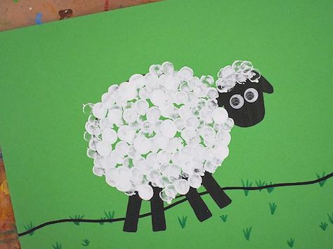 Fingerprint Sheep Craft, Baba Black Sheep Crafts Preschool, Lamb Art For Kids, Ba Ba Black Sheep Craft Preschool, Feed My Sheep Craft, Sheep Art Painting, Fingerprint Sheep, Sheep Crafts For Kids, Craft Sheep