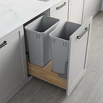 Kitchen Island With Garbage Can, In Cabinet Trash Can, Kitchen Pull Out Trash Can, Kitchen Trash Cabinet, Garbage Drawer Kitchen, Under The Sink Trash Can, Trash Pull Out Cabinet, Kitchen Island Trash Storage, Hidden Garbage Cans Kitchens