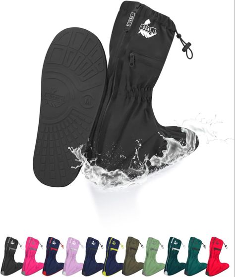 DESIGNED WITH YOU IN MIND]: These water resistant waterproof boot covers protect any style of shoe, from flats and sneakers to wedges and heels. Super soft and comfortable with durable elastic straps that don’t slide off your shoes while walking in rain, mud, snow, ideal for walking in the rain, outdoor activities in the snow. Runs Small ✅ [SAFE USE]: These shoe covers reusable in function come with a rear full-length zipper that makes it easy to put on over any style of footwear and a non-slip Snow Shoe, Small Safe, Boot Covers, Rain Shoes, Walking In The Rain, Everyday Shoes, Waterproof Shoes, Shoe Covers, Snow Shoes