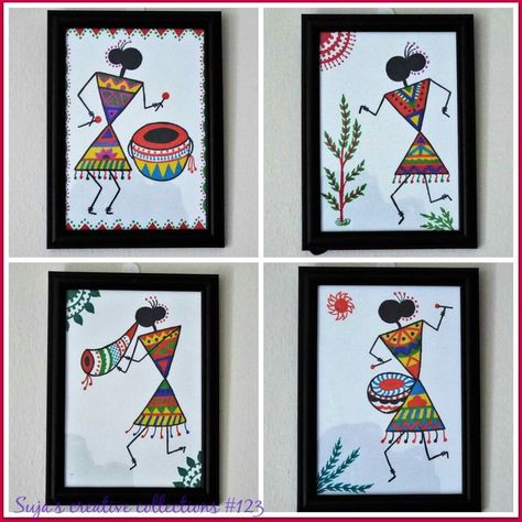 Warli Art Drawing, Varli Painting Art, Diy Art Paintings, Diy Art Projects Canvas, African Dancing, Art Drawing Ideas, Worli Painting, Warli Painting, Painting Indian