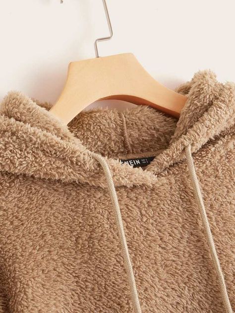 Drawstring Detail Pocket Front Teddy Hoodie for Sale Australia| New Collection Online| SHEIN Australia Teddy Hoodie, Style Inspiration Classic, 12th Anniversary, Styles Inspiration, Cozy Outfit, Men's Clothes, Clothes Shop, Drawstring Hoodie, Anniversary Sale