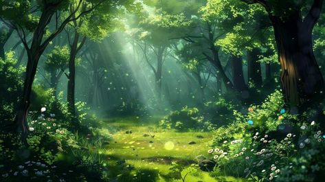 Animated Forest Background, Forest Background Anime, Anime Backdrop, Aesthetic Backgrounds Horizontal, Forest Cartoon, Dappled Sunlight, Forest Background, Morning Mist, Anime Backgrounds