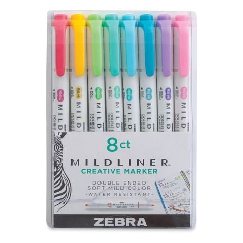 Markers For School, Best Markers, Back To School List, School Wishlist, Mildliner Highlighters, Preppy School Supplies, School Suplies, Stationery Obsession, Zebra Mildliner