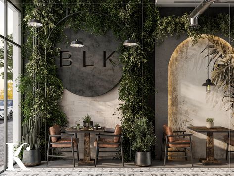 Restaurant on Behance Small Street Cafe, Black Interior Restaurant, Contemporary Restaurant Design, Boho Restaurant, Kitchen Cabinets Design Ideas, Stone Restaurant, Cabinets Design Ideas, Kitchen Cabinets Design, Restaurant Plan