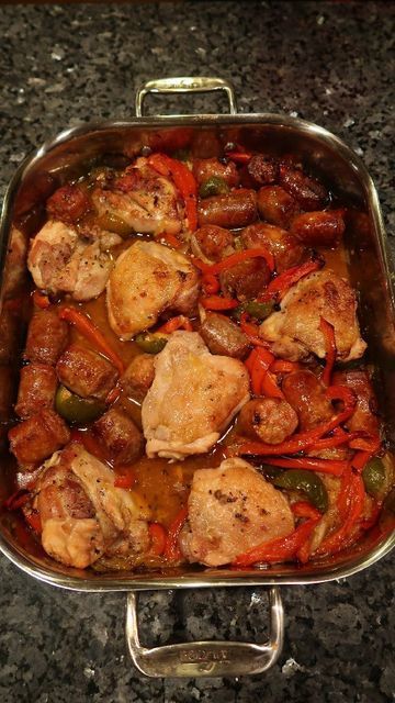 Pasquale Sciarappa on Instagram: "Chicken Scarpariello Written recipe and full ingredients - link in bio! 😋 Delicious meal with chicken and sausage, so good with a side of bread, rice, or pasta! 🍷 #homemaderecipe #cookingathome #italianrecipes #pasqualesciarappa #chickenrecipes" Pasquale Sciarappa Recipes Chicken, Chicken Scarpariello With Sausage, Meal With Chicken, Polish Sausage Recipes, Pasquale Sciarappa Recipes, Chicken Scarpariello, Pasquale Sciarappa, Chicken And Sausage, Sicilian Recipes