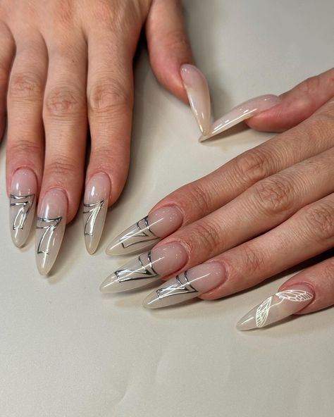 Angel numbers 7️⃣7️⃣7️⃣🪽 What digits have you been seeing recently? 👀 #cjartistry #cjartistrygirls #softgel #nailart #nailsofinstagram #acrylicnails #silverchrome #manifestation #angelnumbers #777 Nail Salon Granville - Personal Growth Nails - Angel Nails - Nail Design - Nail Appointment - Lucky Sets - Spiritual Connections - CJ Artistry 777 Nails Design, Nails Spiritual, 777 Nails, Angel Number Nails, Number Nails, Grad Nails, 555 Angel Numbers, Spiritual Connections, Nail Appointment