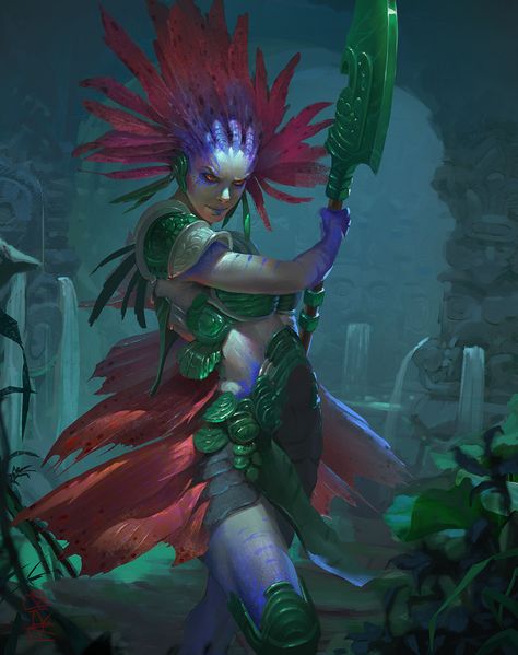 ArtStation - MTG FanArt, Fariba Khamseh Mtg Merfolk, Mtg Fanart, Guard Captain, City Guard, Mtg Art, Alien Concept Art, Fantasy Races, Art Characters, Arte Fantasy