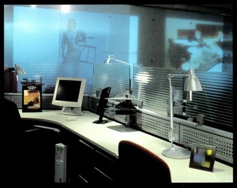 2000s Office Aesthetic, 80s Office Aesthetic, 90s Office Aesthetic, Nostalgic Futurism, 2000s Futurism, 2000s Office, 90s Interior, 80s Interior, Retro Interior Design