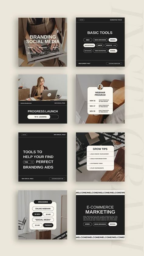 Canva Instagram Story Templates, Media Branding Design, Coaching Instagram, Coaching Templates, Inmobiliaria Ideas, Instagram Branding Design, Instagram Feed Planner, 달력 디자인, Instagram Feed Layout