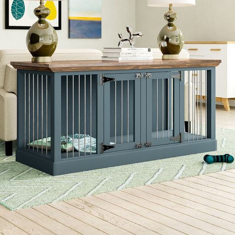 Corner Credenza, Decorative Dog Crates, Small Credenza, Metal Dog Kennel, Crate End Tables, Puppy Kennel, Dog Kennel Furniture, Dog Crate Furniture, Cutest Puppies