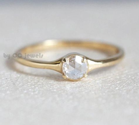 0.44 CT Round Rose Cut Solitaire Ring | Moissanite Engagement Ring | Wedding Ring | Rose Cut Moissanite Ring | Bezel Set | 14K Yellow Gold | Anniversary Ring | Antique Ring | Unique Ring | Vintage Ring | Proposal ring | Gift Ring | Solitaire Ring | Round Moissanite Ring Yellow Gold Diamond Engagement Ring, Rosecut Diamond Ring, Yellow Engagement Rings, Gold Diamond Engagement Rings, Round Diamond Ring, Alexandrite Ring, White Diamond Ring, Diamond Ring Settings, Special Deals