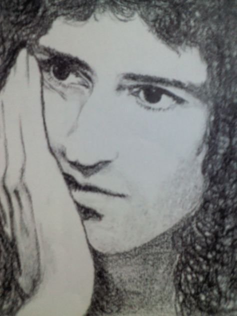 Brian May Drawing, Led Zeppelin Art, Queen David Bowie, Zeppelin Art, Queen Drawing, Beatles Art, Ben Hardy, Queen Photos, Queen Art