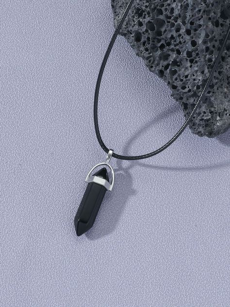 Black Glass Stone Necklace for Men https://whispers-in-the-wind.com/discover-the-latest-mens-accessory-trends-for-2024/?black-silicone-strap-fashionable-glow-in-the-dark-water-resistant-calendar-round-dial-quartz-watch Lion Bracelet, Fashion Calendar, Black Men Fashion Casual, New Mens Fashion, Stylish Bracelet, Braided Leather Bracelet, Mens Pendant, Men's Necklace, Crystal Necklace Pendant