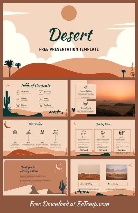 Desert PowerPoint Presentation Template - Free PowerPoint Templates, Google… | Presentation templates, Powerpoint presentation templates, Presentation template free Presentation App, Best Desert, Desert Theme, Free Powerpoint Presentations, Free Ppt Template, Powerpoint Slide Designs, Powerpoint Free, Business Pitch, Fun Deserts