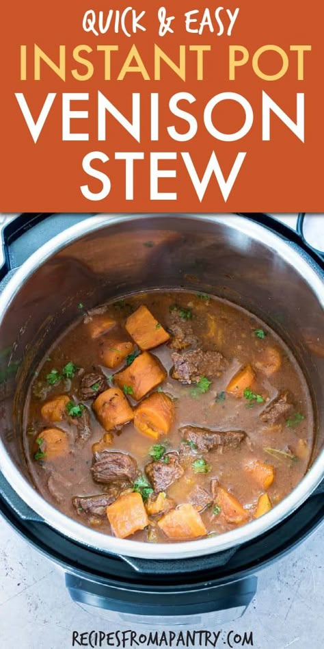 Venison Soup, Pressure Cooker Stew, Deer Butchering, Instant Pot Stew, Instant Pots, Instapot Meals, Venison Stew, Instant Food, Deer Recipes