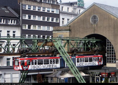 RailPictures.Net Photo: 20 Wuppertal Suspension Railway WSW Unknown at Wuppertal, Germany by Markus Gmür Rapid Transit, U Bahn, Light Rail, Model Train Layouts, Civil Engineering, Train Layouts, Street Cars, Steam Trains, Model Trains