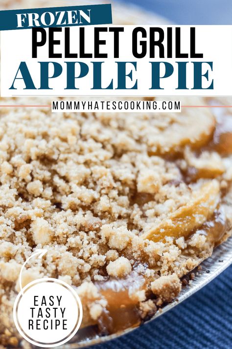 Using a frozen apple pie similar to Marie Callender's, make this Pellet Grill Smoked Apple Pie in just about an hour! Smoked Apple Dessert, Apple Crisp On The Smoker, Smoked Apple Pie Cream Cheese, Apple Pie Using Frozen Pie Crust, Smoker Apple Pie, Apple Pie From Scratch, Freezing Apples, Frozen Pie, Homemade Caramel Sauce