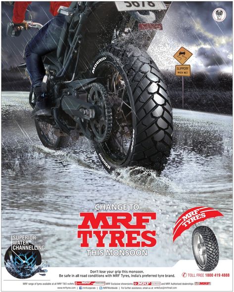 mrf-tyres-change-to-mrf-tyres-this-monsoon-ad-times-of-india-delhi-29-07-2017 Mrf Tyres, Understanding Anatomy, Famous Ads, Ice Monster, Car Advertising Design, Creative Post, Promotion Design, Tire Change, Automotive Artwork