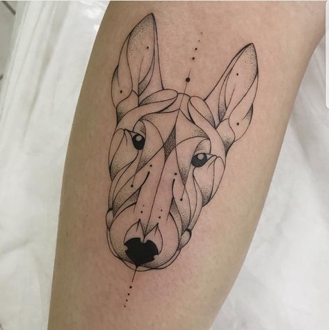 Awesome bull terrier tattoo, love it! Bull Terrier Tattoo, Terrier Tattoo, Bull Terrier Art, Miniature Bull Terrier, Dog Paw Tattoo, Dog Line Art, Bull Tattoos, Aries Tattoo, Paw Tattoo