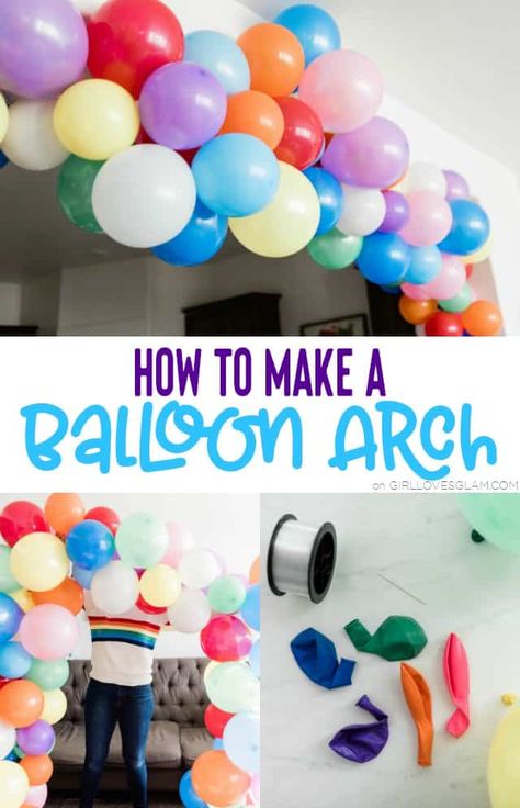 How To Make A Balloon Arch, Easy Balloon Arch, Make A Balloon Arch, String Balloons, Diy Balloon Arch, Balloon Arch Diy, How To Make Balloon, Moana Themed Party, Blowing Up Balloons