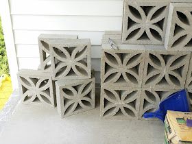 Diy Breeze Block, Screen Block Wall, Mid Century Modern Screen, Pony Wall Ideas, Decorative Concrete Blocks, Breeze Block Wall, Diy Mid Century, Screen Block, Concrete Block Walls