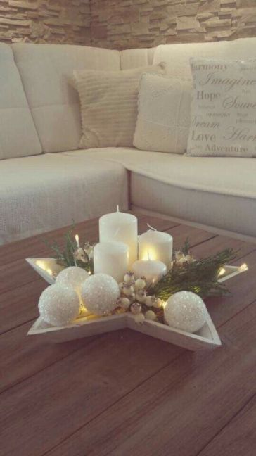 A Table, Coffee Table, Candles, Coffee, Christmas, White