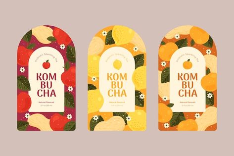 Soup Label Design, Cute Label Design, Drink Label Design, Drink Packaging Design, Food Package Design, Kombucha Labels, Seeds Packaging, Packaging Design Creative, Bottle Packaging Design