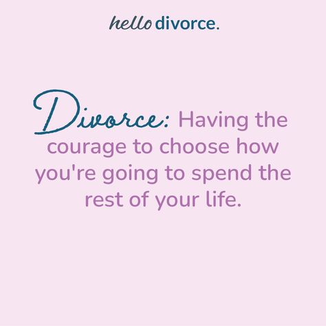 Divorce isn't for weak people who give up easily. It takes so much courage to make this life-altering decision. ⁠ ⁠ 70% of divorces are initiated by women and from our experience 98% of those people agonized over moving down this path. ⁠ ⁠ Divorce is more than the end of a marriage...it's a choice on how you're going to spend this one life. ⁠#divorce #hellodivorce #divorcesupport #divorcehelp #divorceadvice #marriage #breakups Divorce Is Ok, Divorce Aesthetic, Amicable Divorce, End Of A Marriage, Divorce Tattoo, Guide To Divorce, Weak People, Divorce Support, Divorce Help