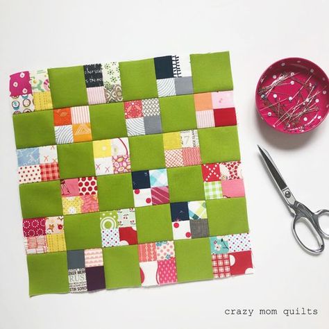 lost in the crowd construction begins | crazy mom quilts | Bloglovin’ Crumb Quilt, Postage Stamp Quilt, String Quilt, Crazy Mom, Geometric Quilt, Quilt Care, Log Cabin Quilts, Quilt Projects, Nine Patch