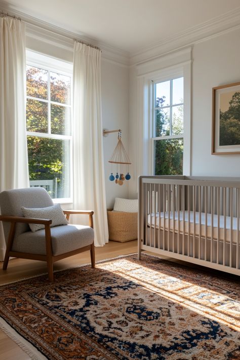 Some tips and ideas for minimalist nurseries that don't break the bank and still look good. Nursery Room With Daybed, Nursery Bedroom Combo, Nursery And Guest Room Combo, Nursery And Guest Room, Room With Daybed, Grey Crib Nursery, Midcentury Nursery, Moody Nursery, Guest Room Combo