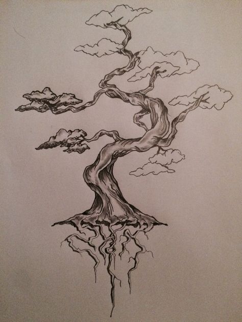 Tree Tattoo Calf, Tree With Roots Drawing, Bonsai Tree Tattoo, Tattoo Trees, Bonsai Tattoo, Cherry Tree Tattoos, Tattoo Sketch Art, Roots Drawing, Bonsai Tree Tattoos