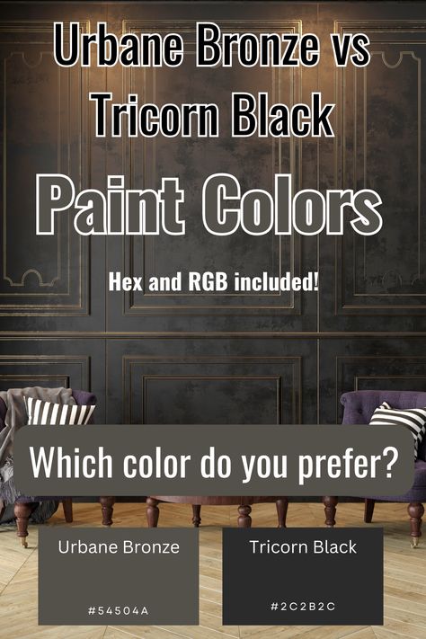 Urban Bronze Ceiling, Urbane Bronze Vs Tricorn Black, Tricorn Black Color Palette Exterior, Urbane Bronze Brick Fireplace, Benjamin Moore Urban Bronze, Urbane Bronze Basement, Iron Ore Vs Urbane Bronze, Brown Black Paint Color, Urbane Bronze Office